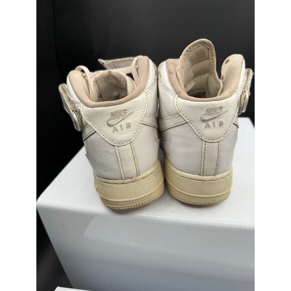 Nike Air Force 1 Hightop Sneakers - All White with White Swoosh - Size 8M main image 6